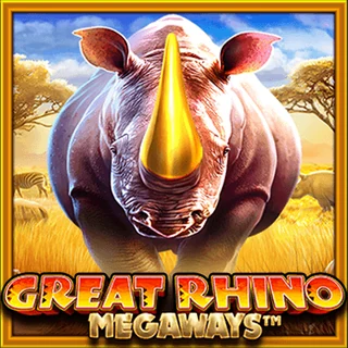 Portada oficial de Great Rhino Megaways, del estudio Pragmatic Play